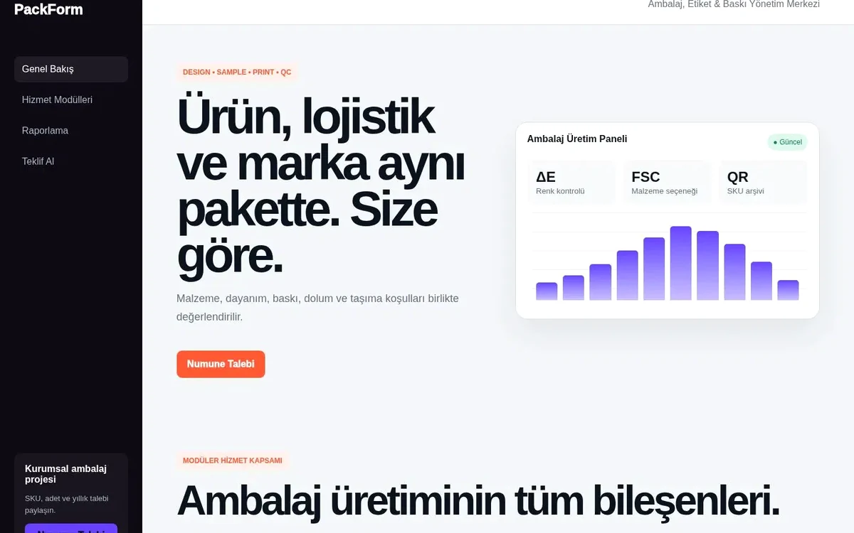 Gaziantep Ambalaj & Baskı web sitesi tasarımı