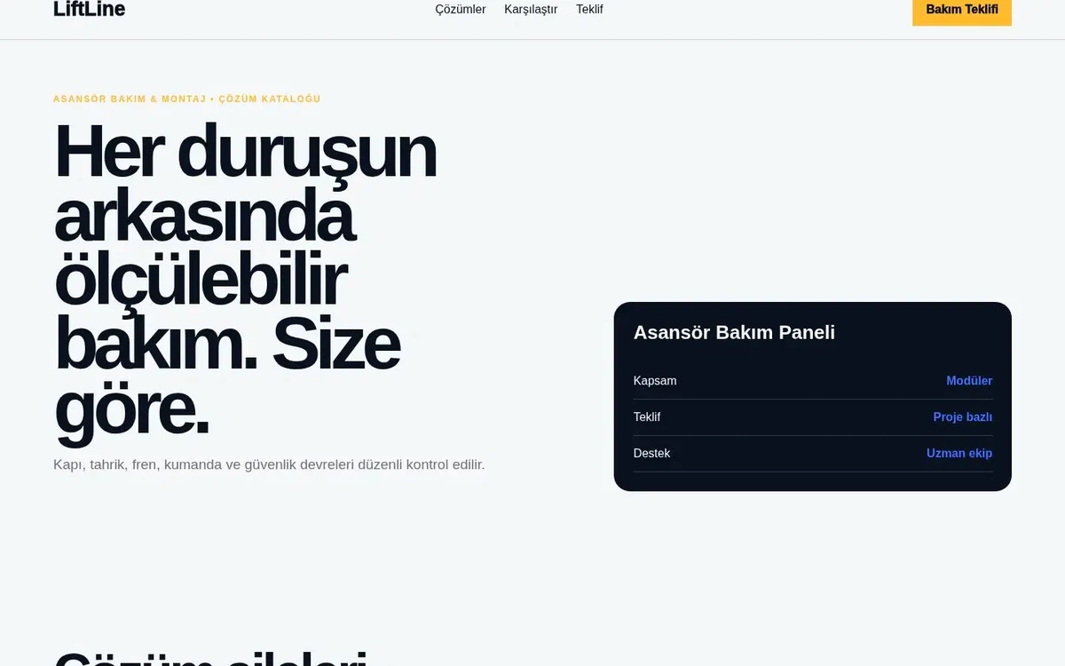 Asansör Sistemleri web sitesi koleksiyonu