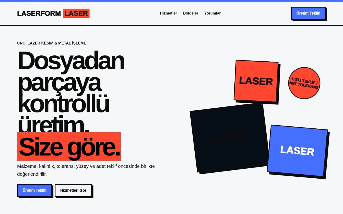 CNC & Metal İşleme web sitesi koleksiyonu