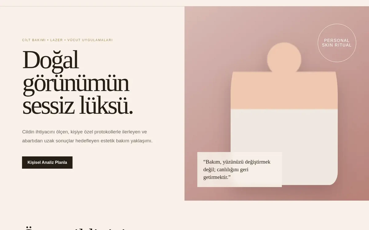 İstanbul Güzellik & Estetik web sitesi tasarımı