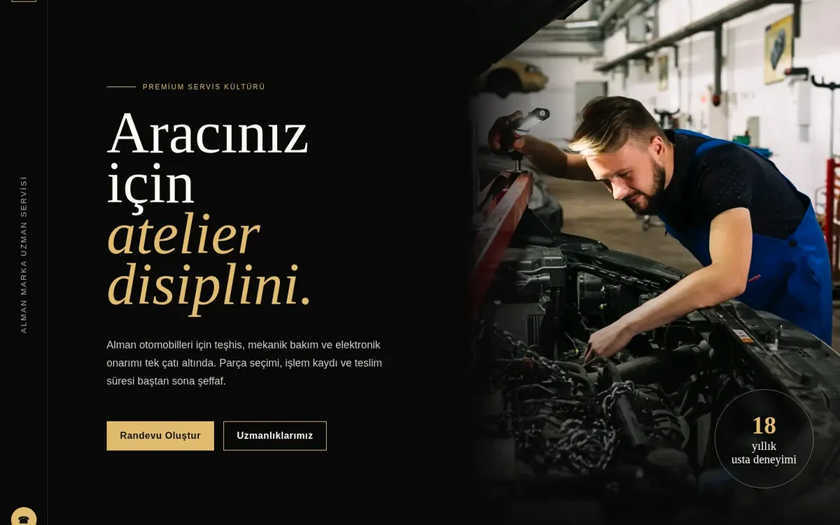Samsun Oto Servis web sitesi tasarımı