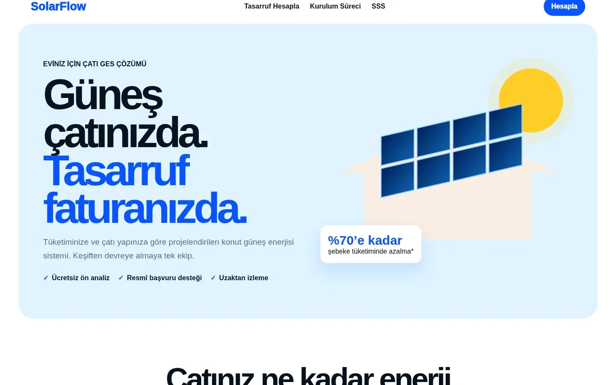 İzmir Güneş Enerjisi web sitesi tasarımı