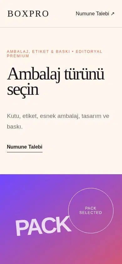 BoxPro mobil görünümü