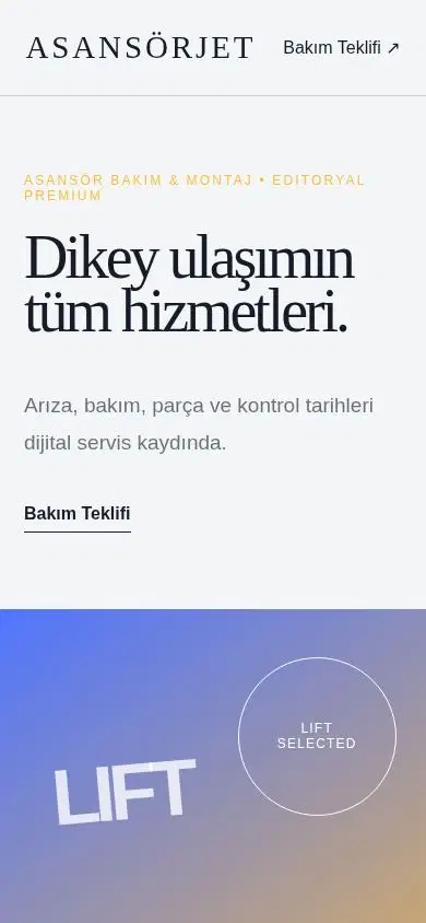 LiftPulse mobil görünümü