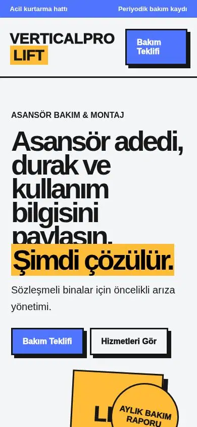 VerticalPro mobil görünümü