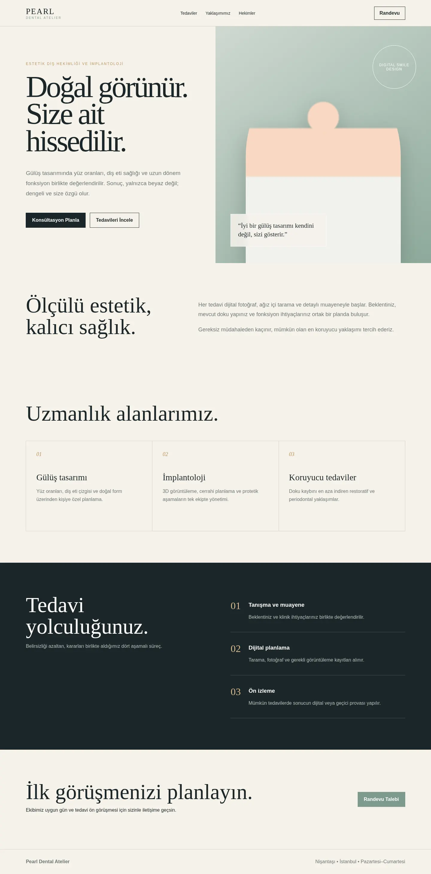 Pearl Clinic YB-DIS-001 web sitesi modeli