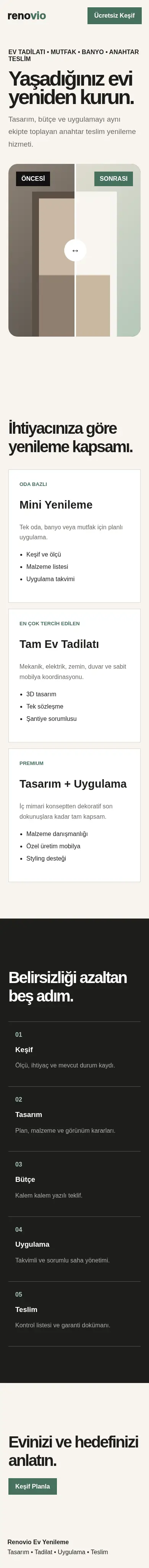 Renovio mobil görünümü