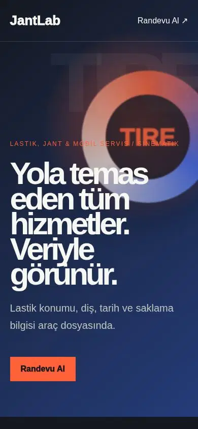 JantLab mobil görünümü