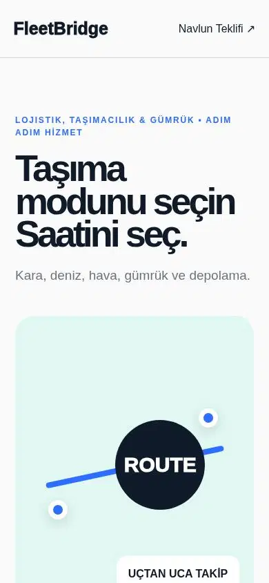 FleetBridge mobil görünümü