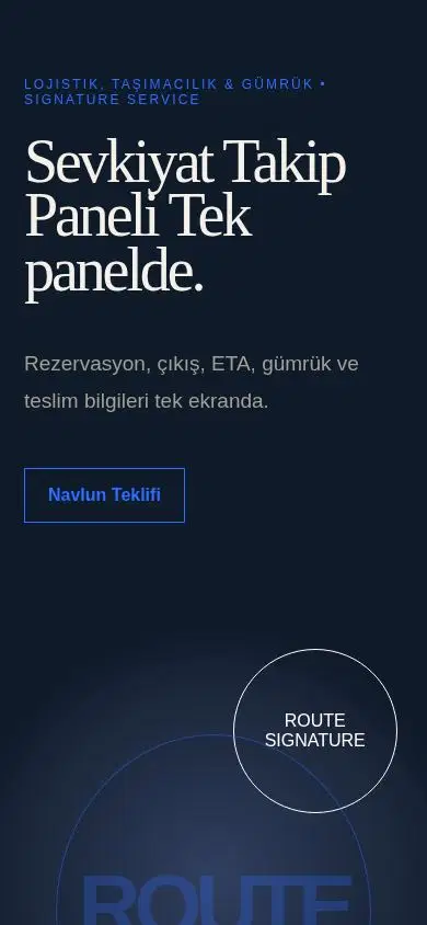 GlobalLine mobil görünümü