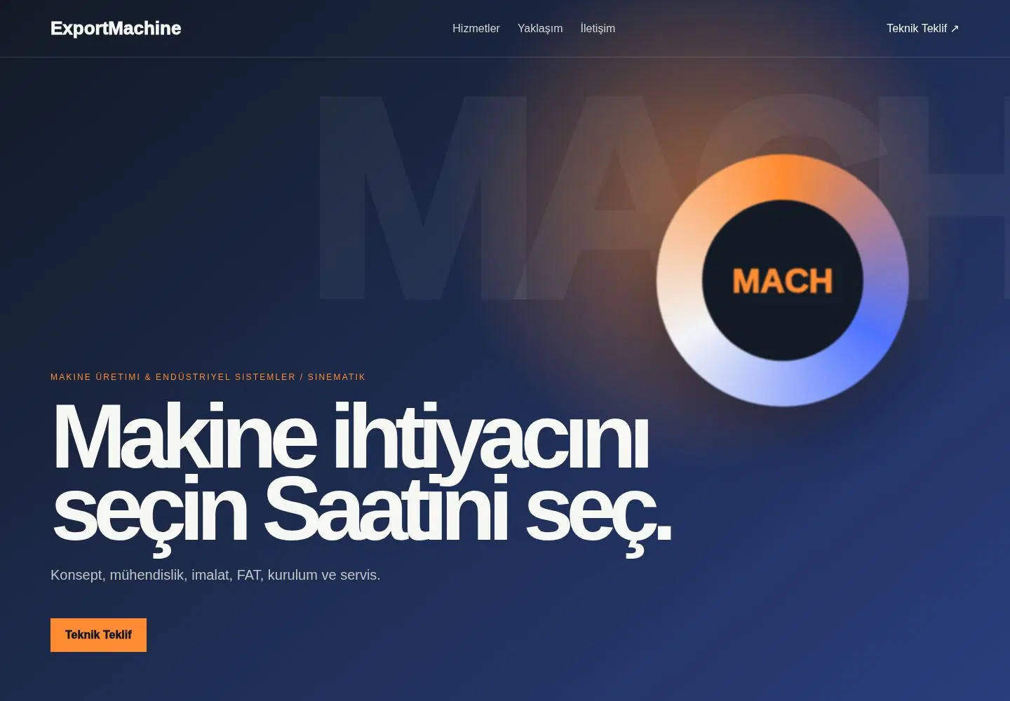 ExportMachine YB-MAK-004 web sitesi modeli