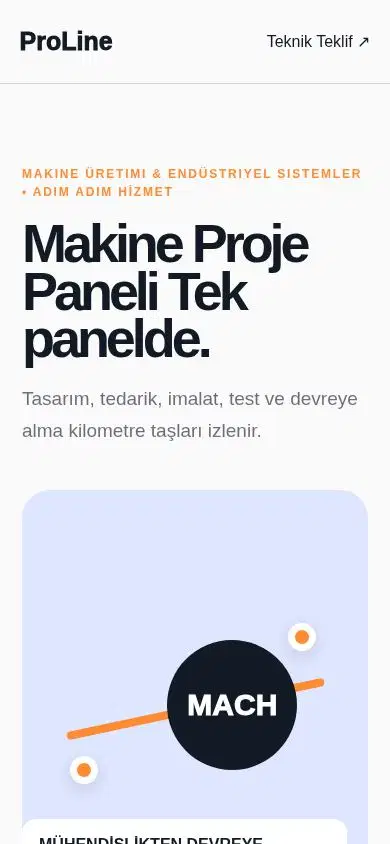 ProLine mobil görünümü