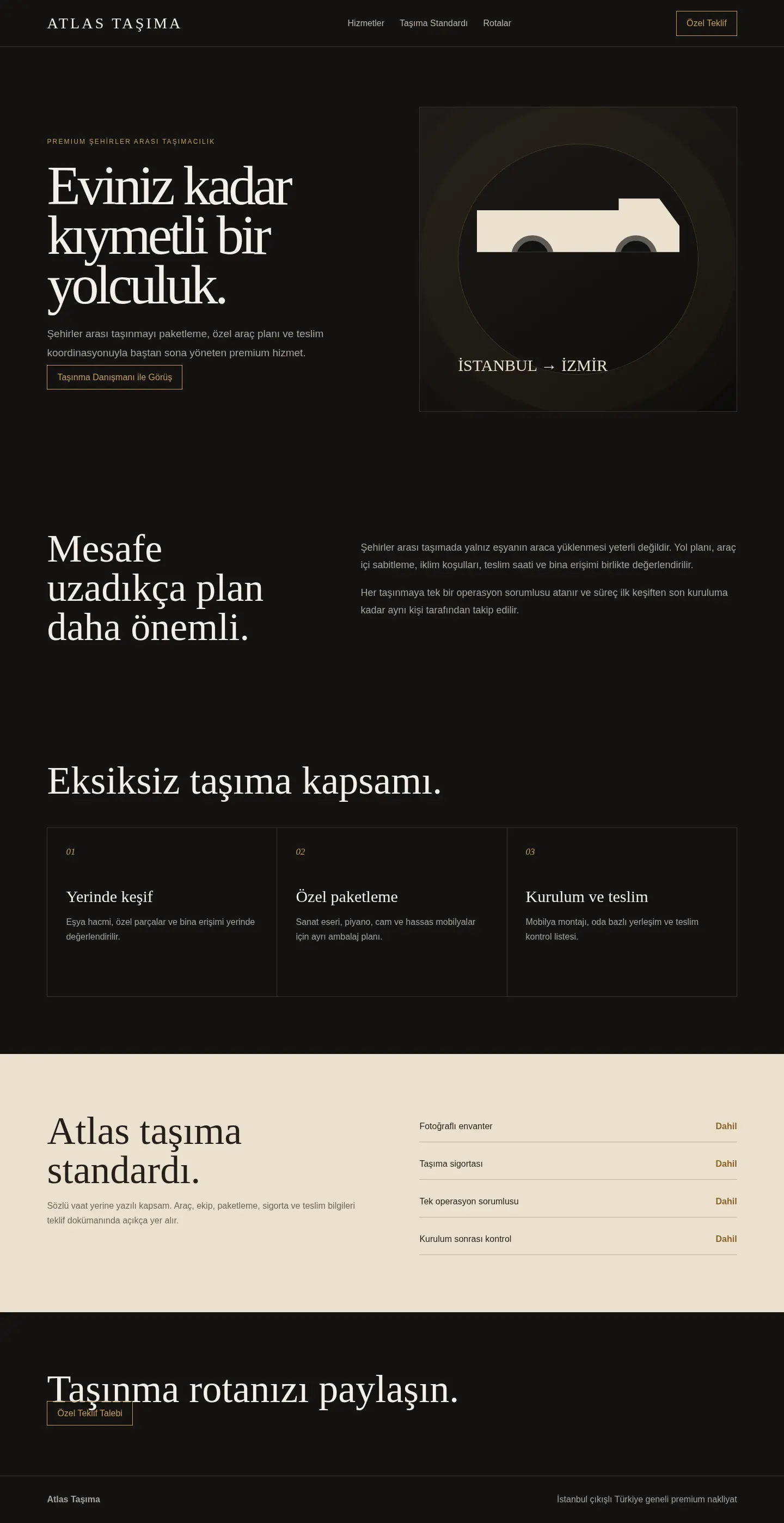 Atlas Taşıma YB-NAK-002 web sitesi modeli