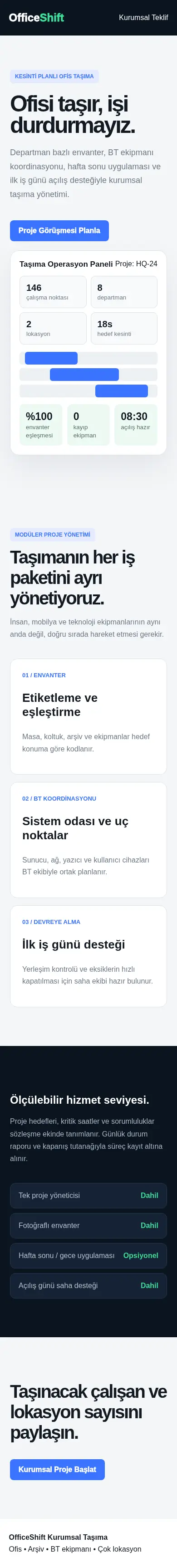 OfficeShift mobil görünümü