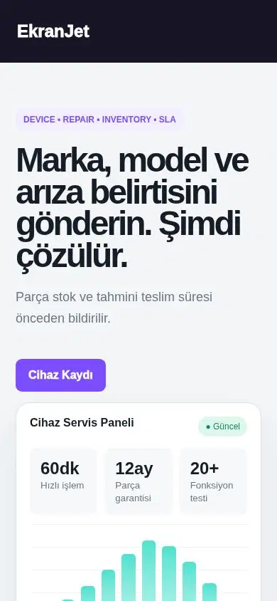ScreenRush mobil görünümü