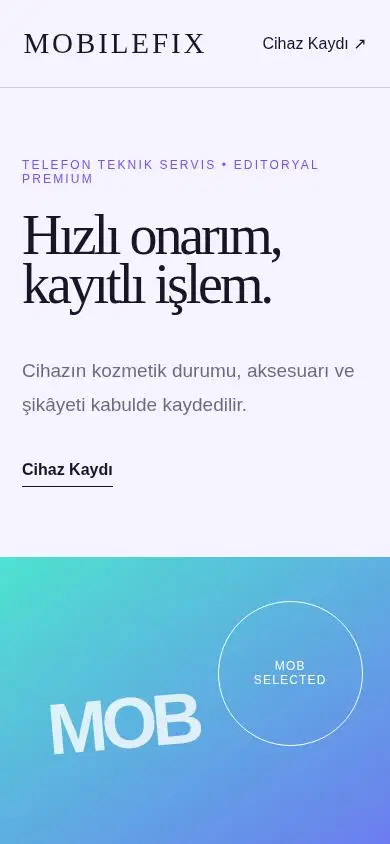 MobileFix mobil görünümü