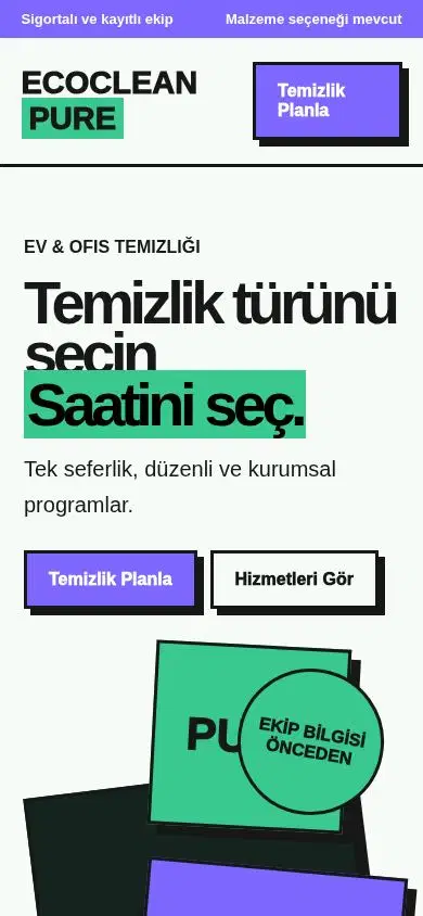 EcoClean mobil görünümü