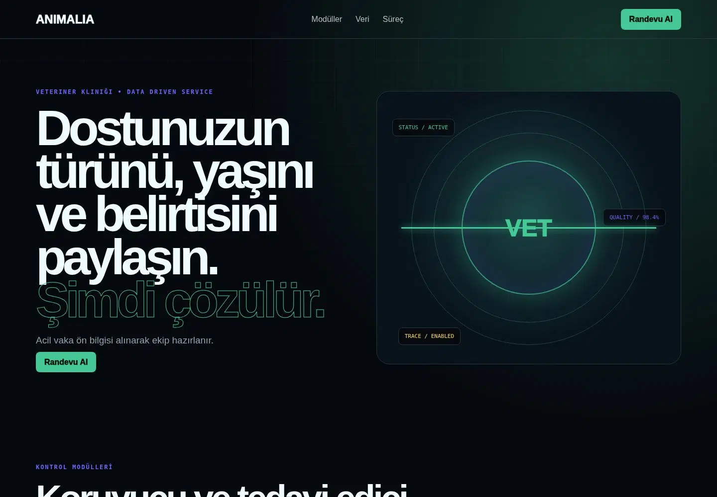 Animalia YB-VET-003 web sitesi modeli