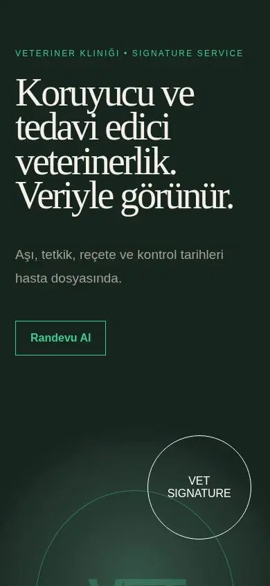 VetNow mobil görünümü