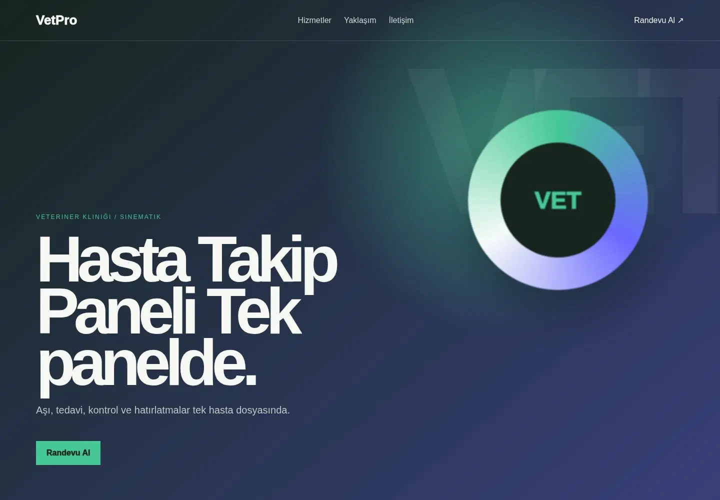 VetPro YB-VET-005 web sitesi modeli