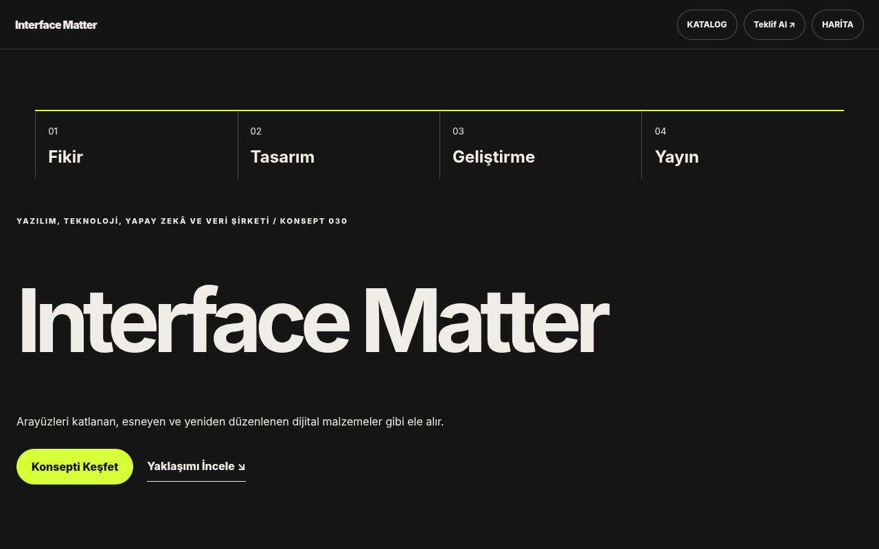 Interface Matter YB-TAS-030 web sitesi modeli