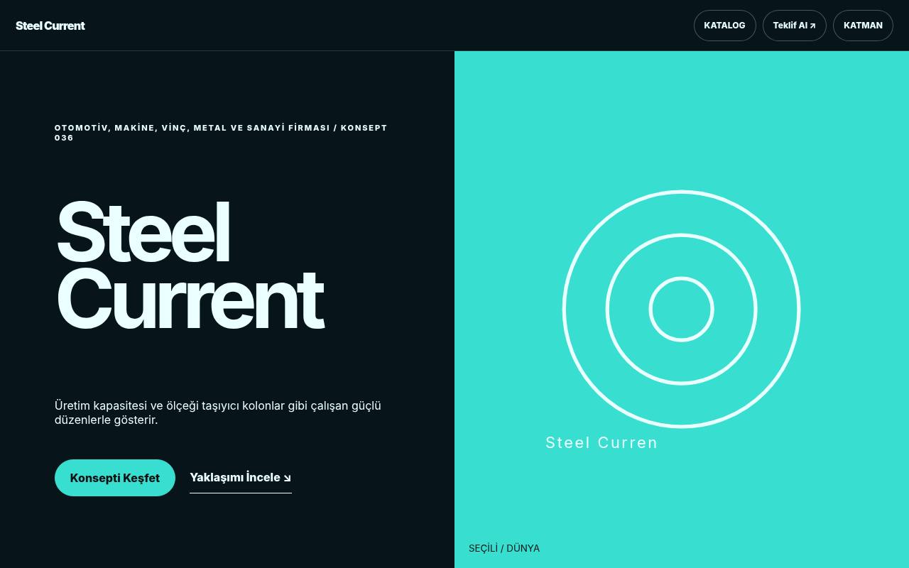 Steel Current YB-TAS-036 web sitesi modeli