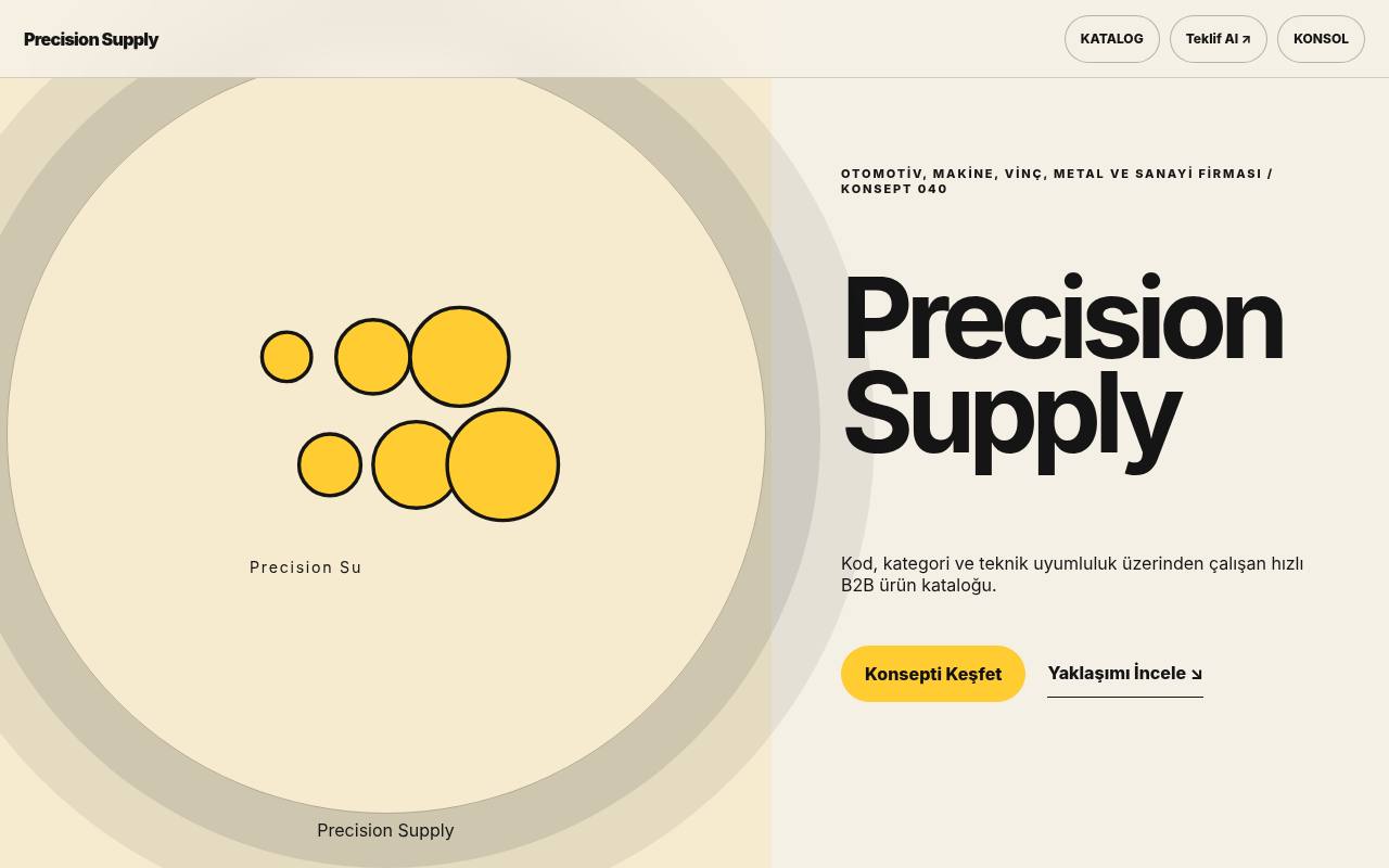 Precision Supply YB-TAS-040 web sitesi modeli