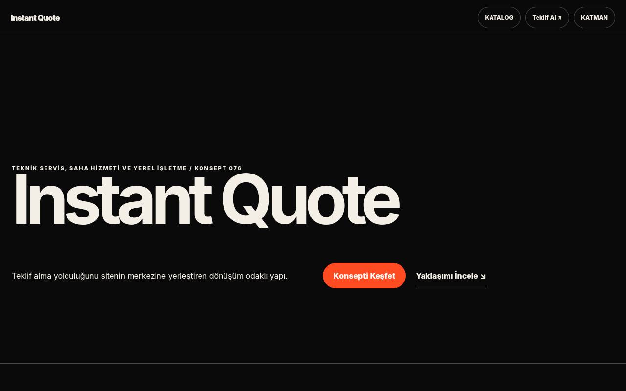 Instant Quote YB-TAS-076 web sitesi modeli