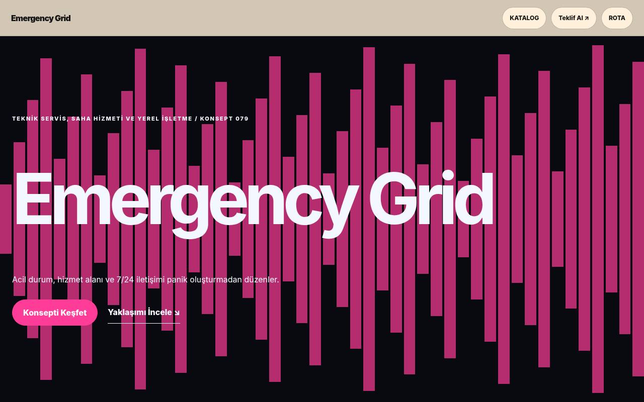 Emergency Grid YB-TAS-079 web sitesi modeli