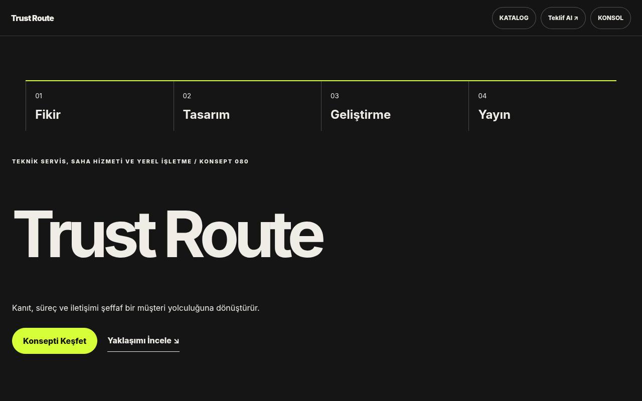 Trust Route YB-TAS-080 web sitesi modeli