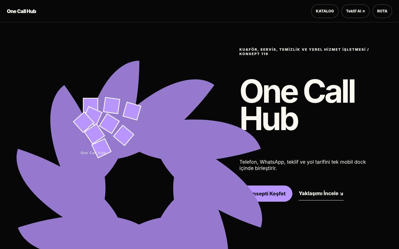 One Call Hub YB-TAS-119 web sitesi modeli